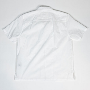Hansen Garments Caleb Short Sleeve Cabana Shirt - White - product shot - back facing - white backdrop