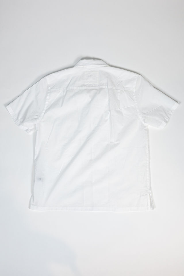 Hansen Garments Caleb Short Sleeve Cabana Shirt - White - product shot - back facing - white backdrop