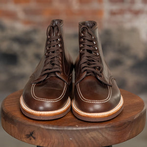 alden mocc toe boots - front view