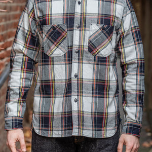 Samurai SIN24-03W Rope Dyed Flannel Shirt - Indigo/Blue - Model front