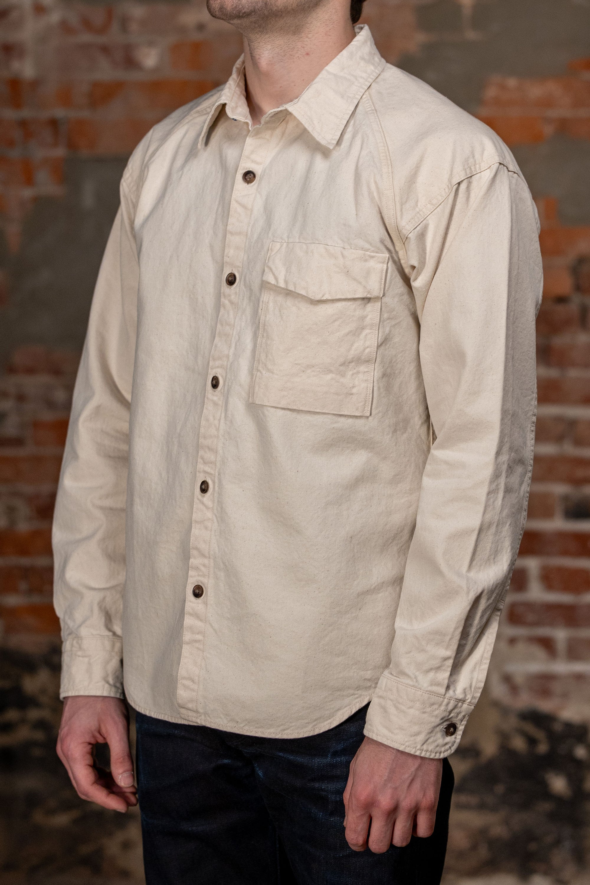 Seuvas 8oz Canvas Raglan Shirt - Natural