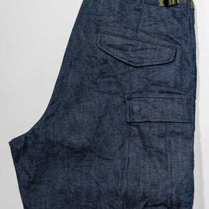 Buzz Rickson's BR42586 Type M-51 Trousers in Denim - Laying flat, folded showing back pocket