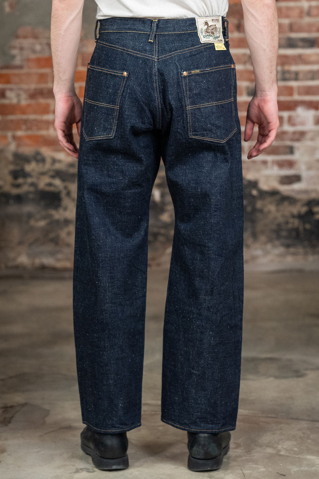 Big John M1012RC Wide Straight Green Label Wild Duck Jeans - Indigo One Wash