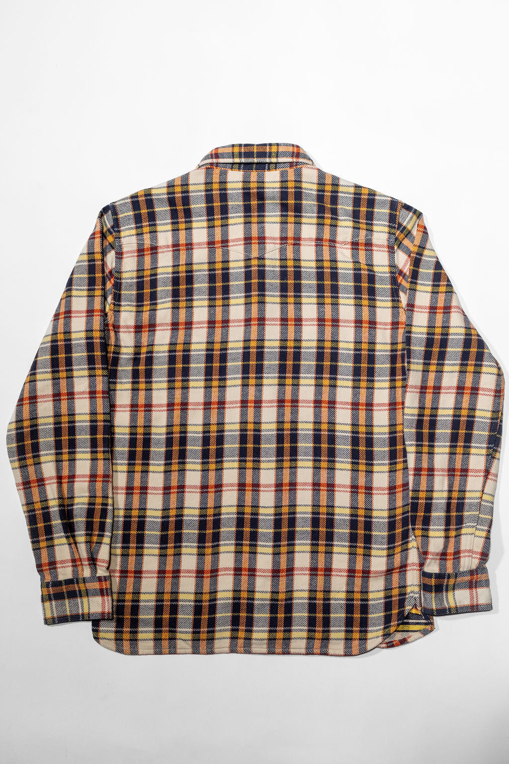 The Flat Head FN-SNW-014L Check Flannel Western Shirt - Ivory/Black