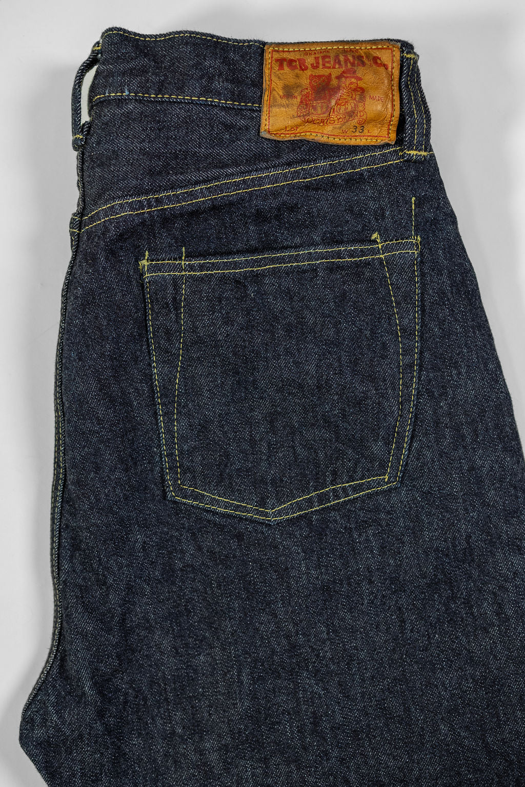 TCB Jeans S40's Jeans - One Wash. close up of back pocket
