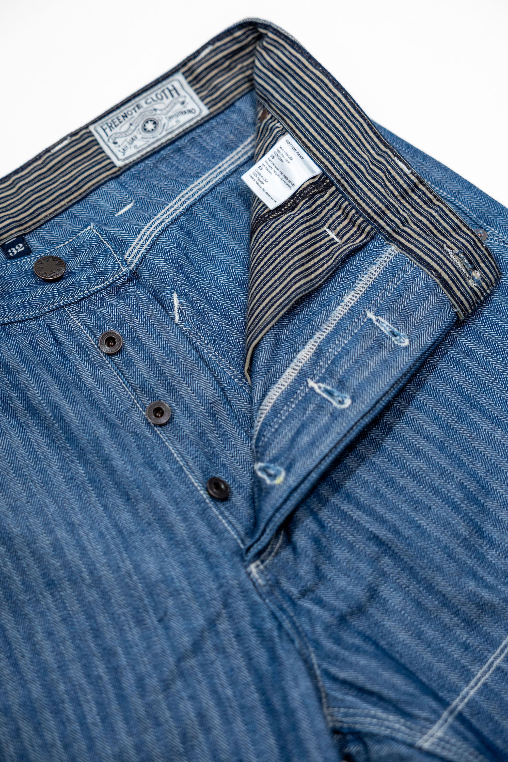 Freenote Coth Ortega Pant - 13oz Blue Herringbone