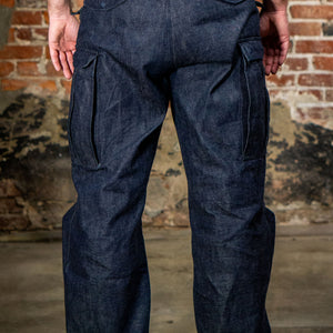 Buzz Rickson's BR42586 Type M-51 Trousers in Denim - On Model Facing Back