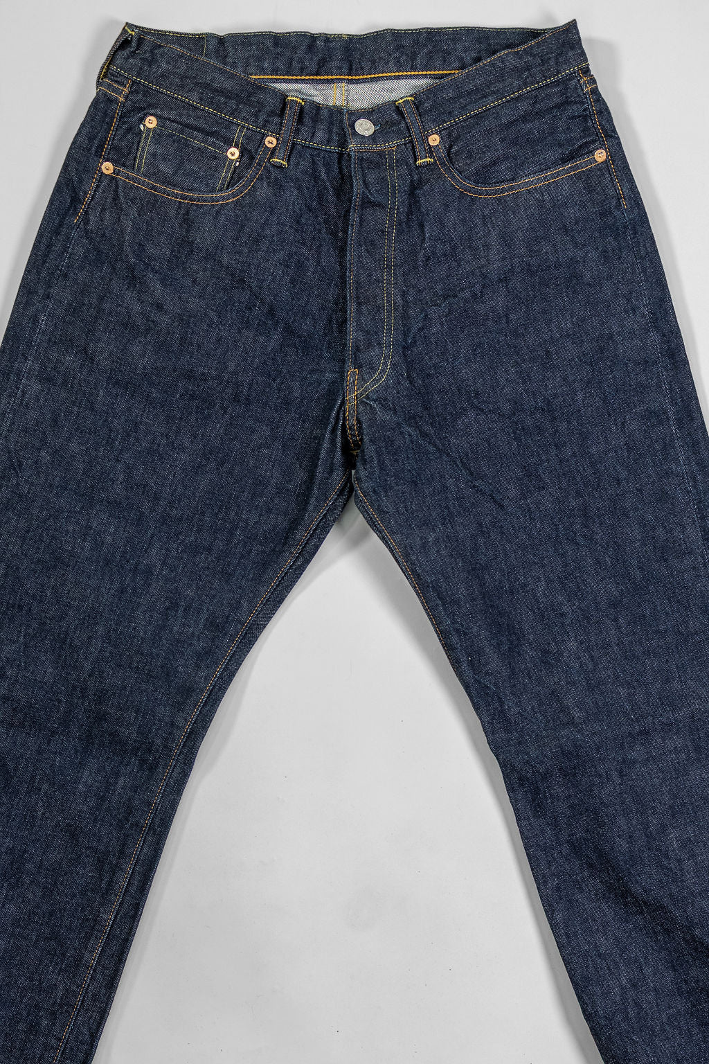 TCB Jeans 50's Jeans - 13.50z Denim One Wash. laid on back
