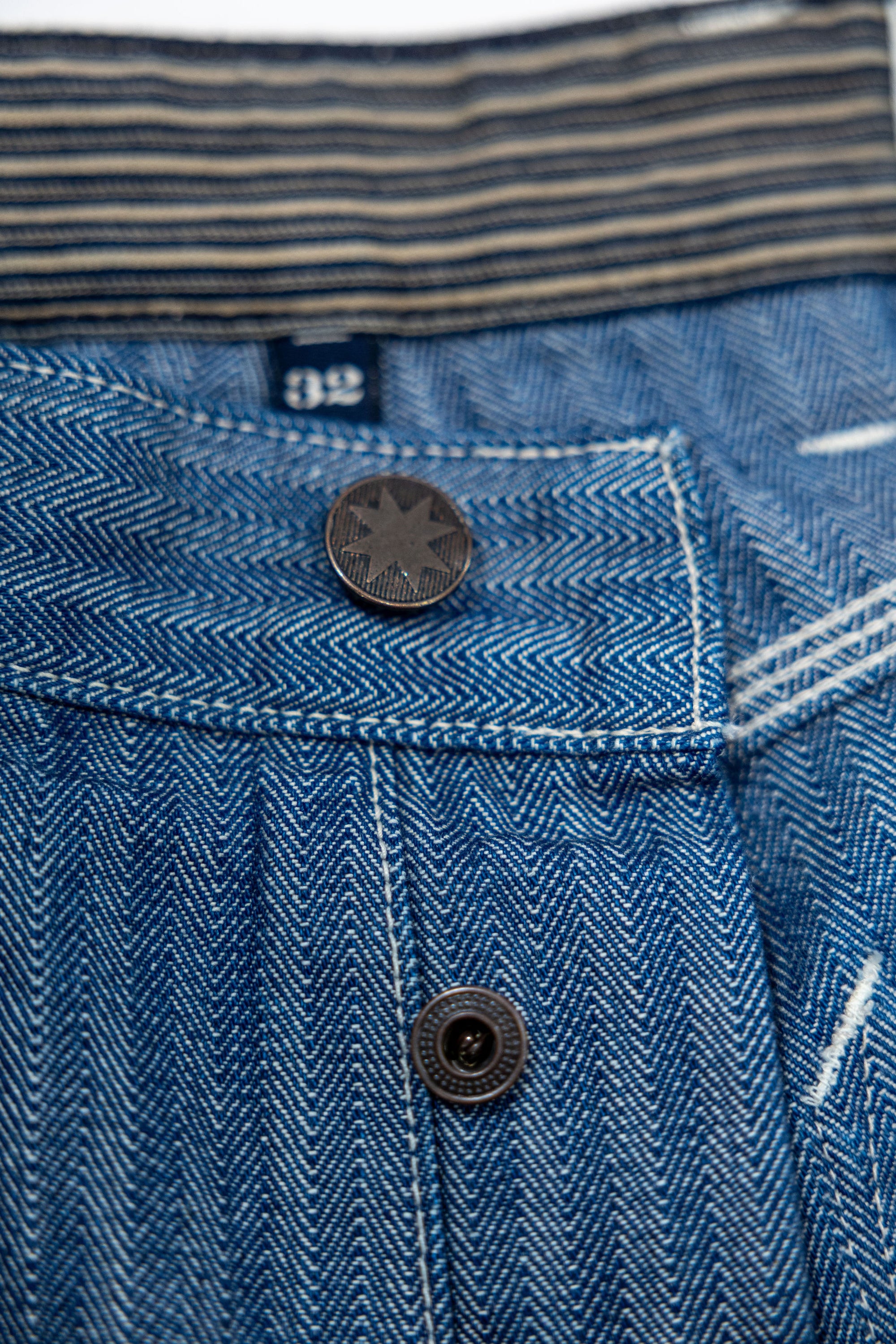 Freenote Coth Ortega Pant - 13oz Blue Herringbone