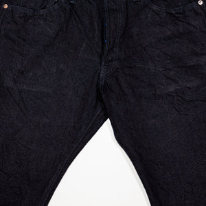 Samurai S0510XX-BOB Aoki Tachikage Regular Straight - 15oz Black-on-Blue Denim - Front View Flat