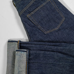 TCB Jeans 50's Jeans - 13.50z Denim One Wash. laid flat with cuff showing