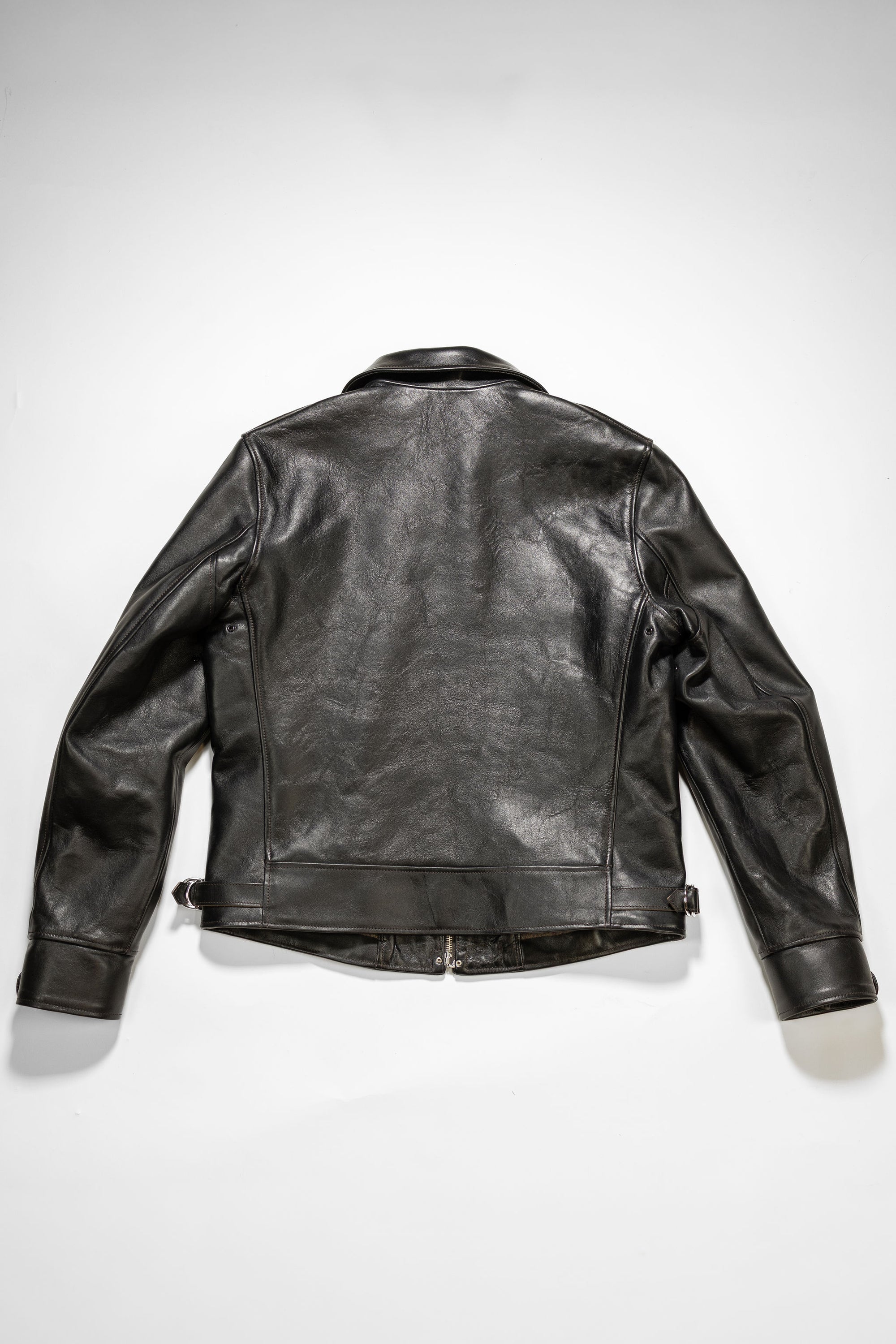 Double Helix Hugging The Curve - Black Teacore Horsehide - Flat Lay Back