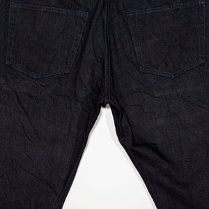 Samurai S0510XX-BOB Aoki Tachikage Regular Straight - 15oz Black-on-Blue Denim - Back View Flat