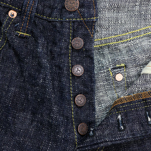 Samurai S3000XX17oz-SDS Relax Straight - "Murasame" 17oz Slub - Button Fly Detail