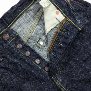 Samurai S3000XX17oz-SDS Relax Straight - "Murasame" 17oz Slub - Button Fly Front Detail