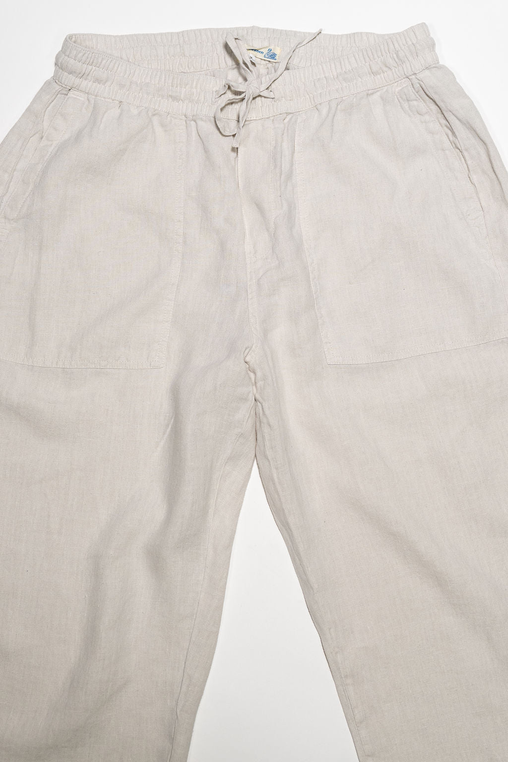 Merz b. Schwanen PANTS05LI Linen Workers Drawstring Pants  - Light Stone