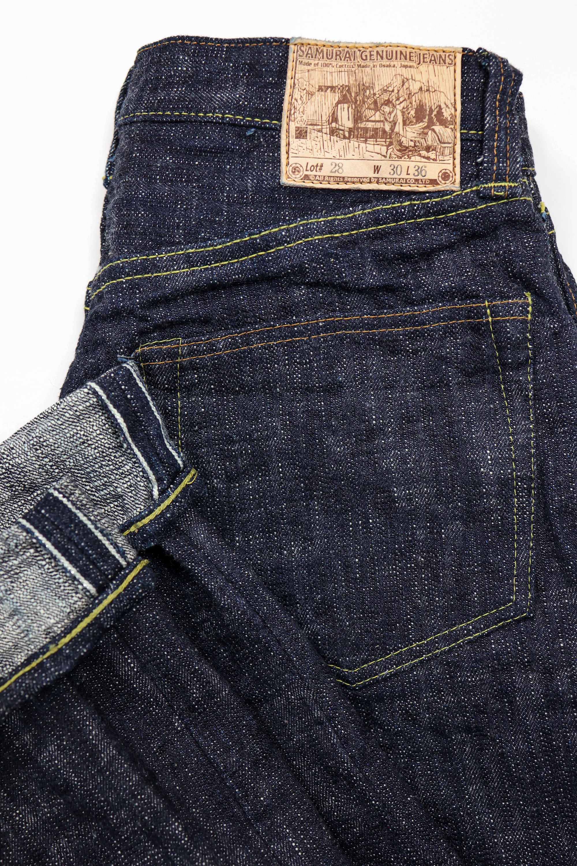 Samurai S3000XX17oz-SDS Relax Straight - "Murasame" 17oz Slub - Back Details