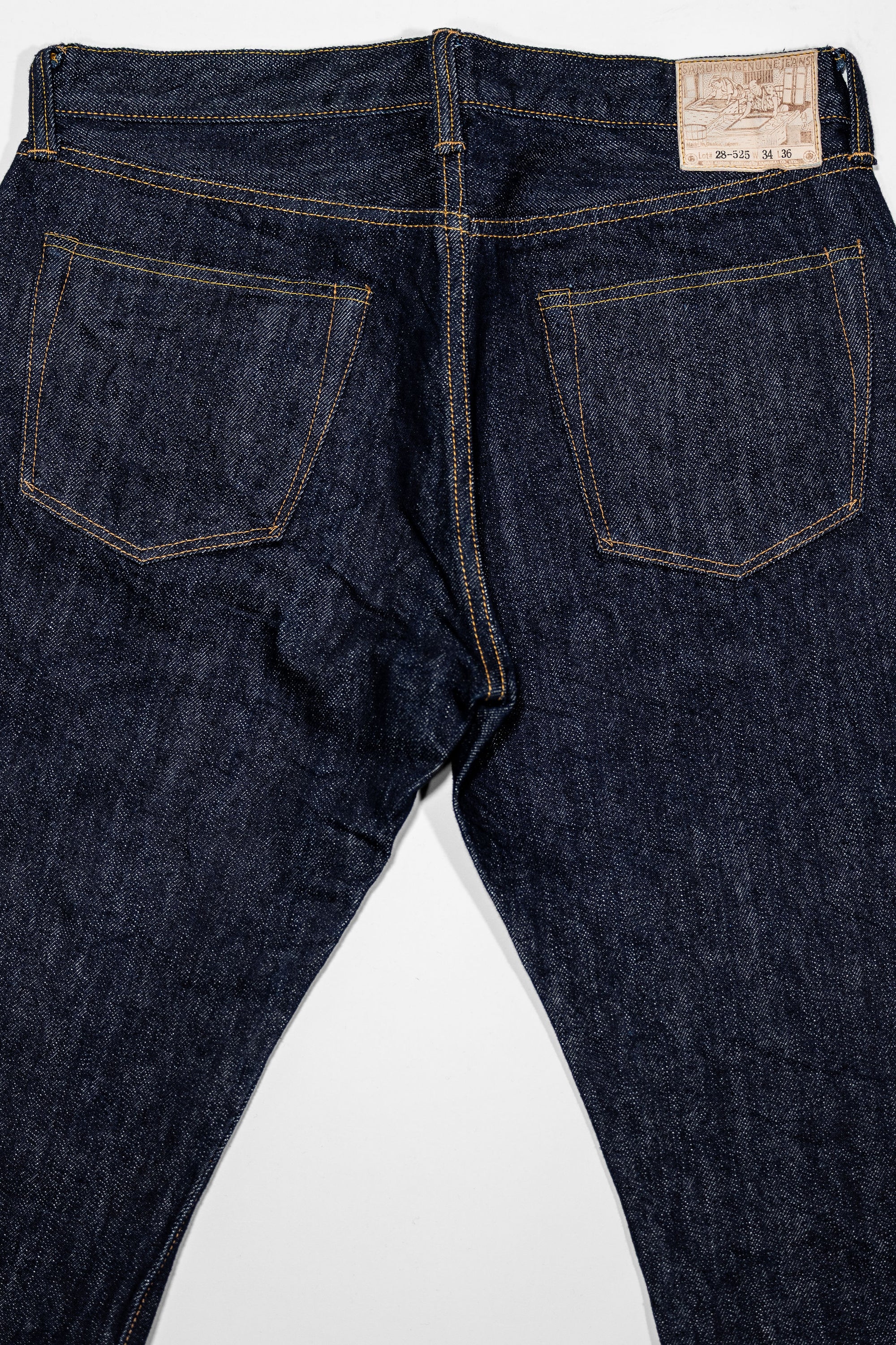 Samurai S0710XX-WASHI Slim Straight Model - 15oz Washi - Back pocket details