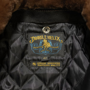 Double Helix - Innovator with Fur Collar Black Teacore Horsehide - Lining and Label Details