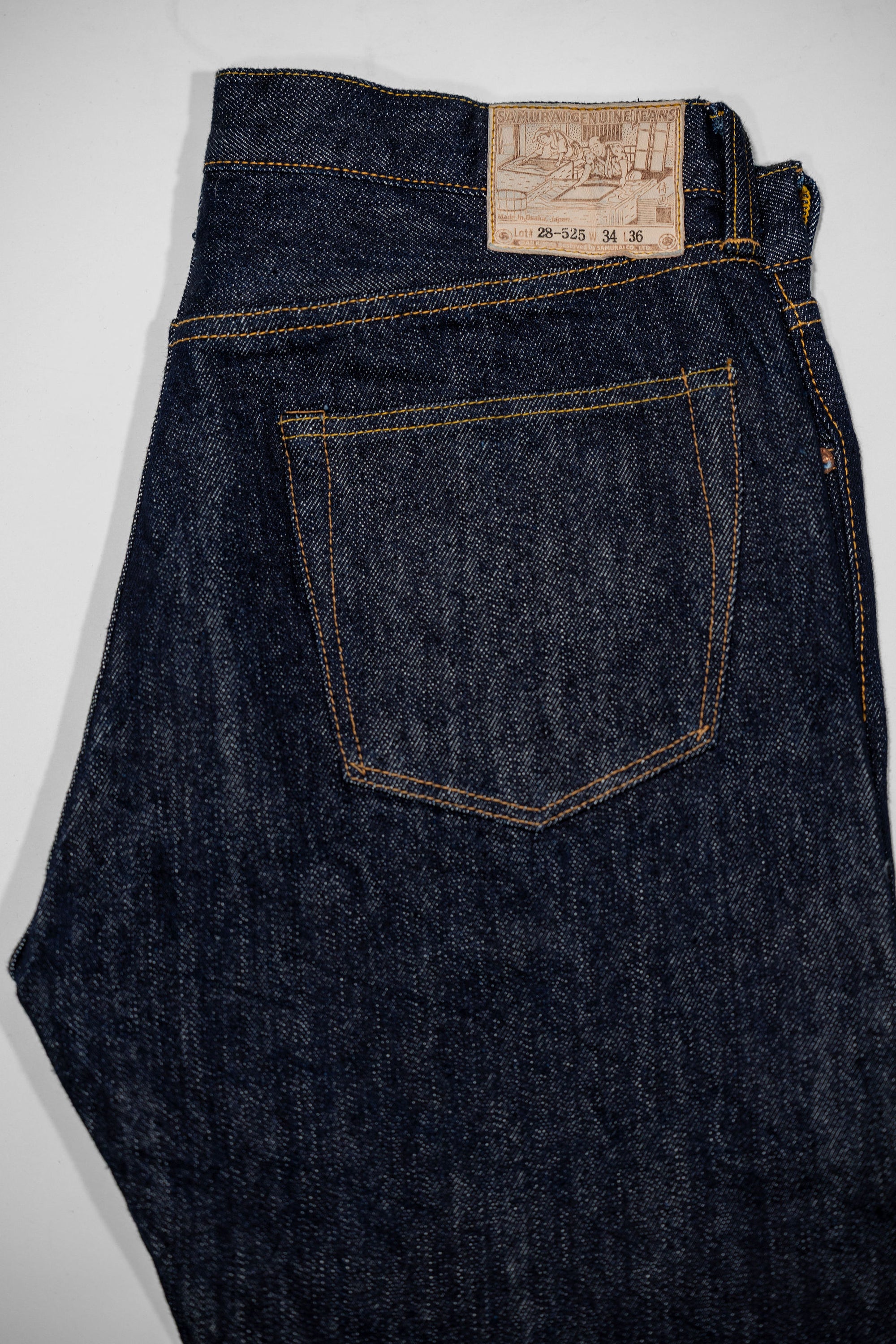 Samurai S0710XX-WASHI Slim Straight Model - 15oz Washi - Back pocket