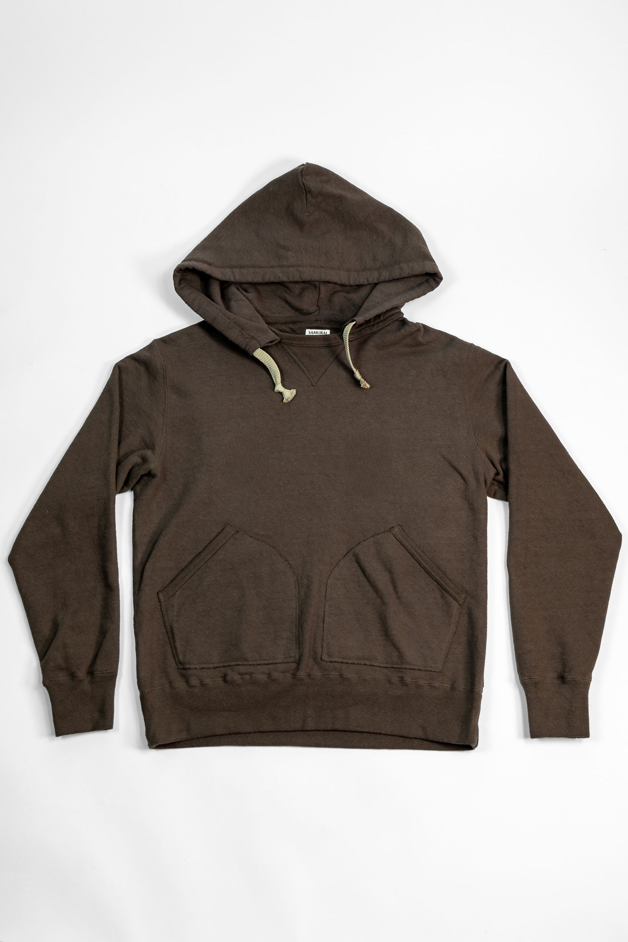 Samurai SWS-SC02 Japanese Cotton Sweat Hoody - Kuri Dark - Flat Lay Front