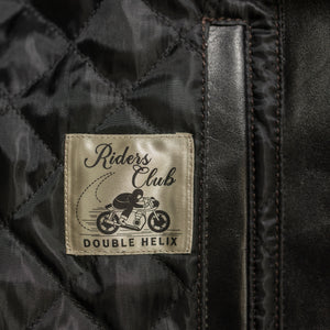 Double Helix - Innovator with Fur Collar Black Teacore Horsehide - Label Detail