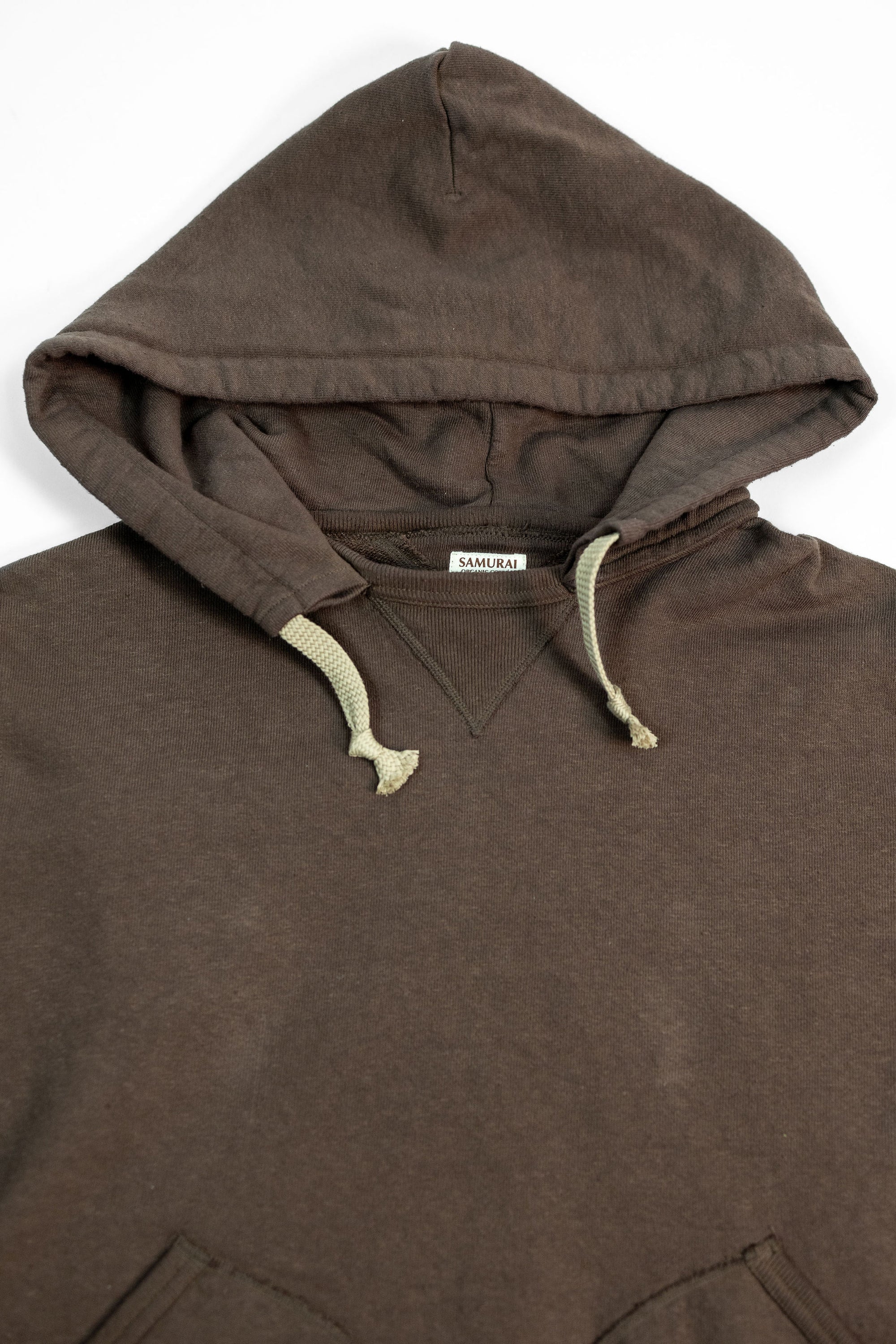 Samurai SWS-SC02 Japanese Cotton Sweat Hoody - Kuri Dark - Detail Hood and Collar