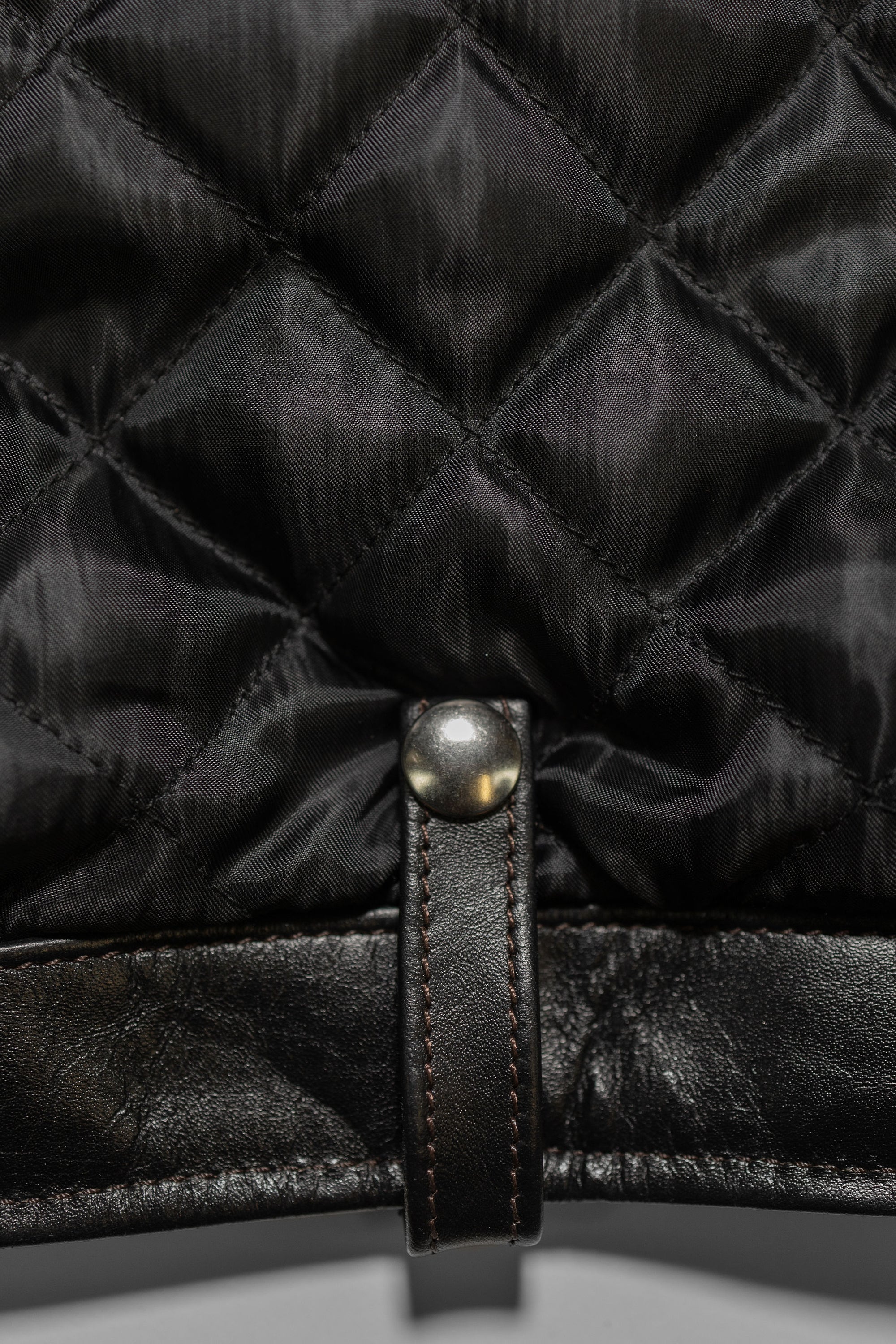 Double Helix - Innovator with Fur Collar Black Teacore Horsehide - Belt Loop Detail