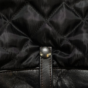 Double Helix - Innovator with Fur Collar Black Teacore Horsehide - Belt Loop Detail