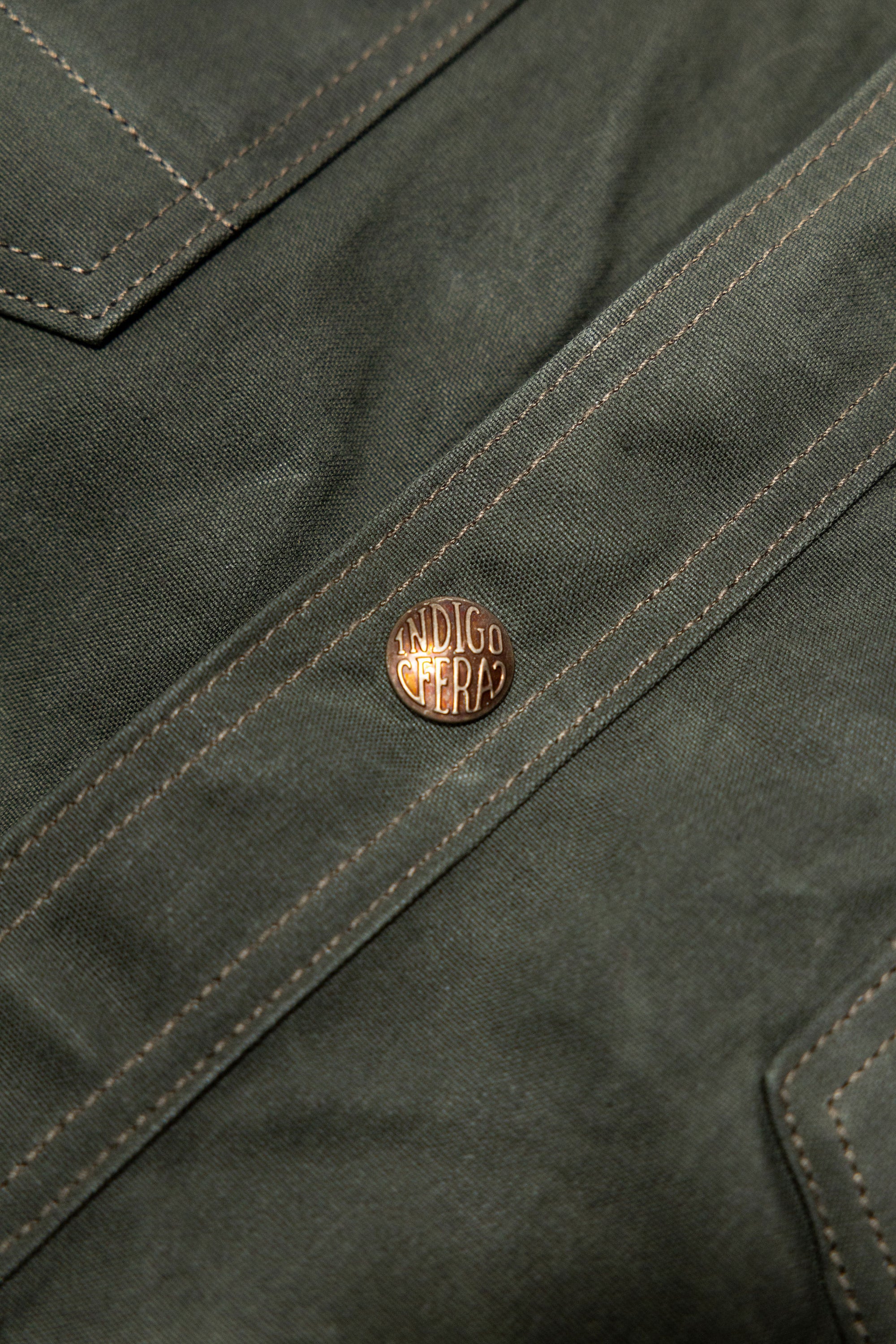 Indigofera Fargo Quarter STPF - Greyish Green Coated Canvas