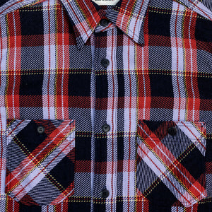 Samurai SIN25-01W Heavy Indigo Flannel - Purple - Detail Front