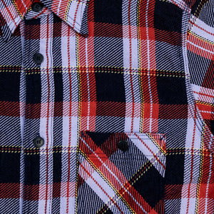 Samurai SIN25-01W Heavy Indigo Flannel - Purple - Detail Front