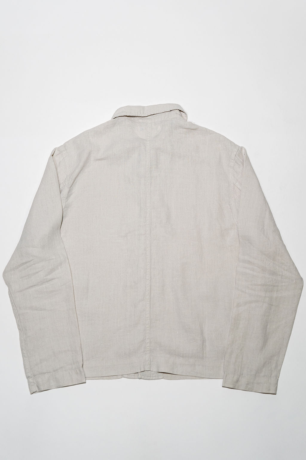 Merz b. Schwanen JKT08LI Linen Cropped Worker's Jacket - Light Stone