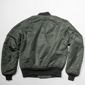 Buzz Rickson's BR14920 Type MA-1 Jacket in Green - Laying flat, rear view
