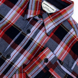 Samurai SIN25-01W Heavy Indigo Flannel - Purple - Detail Front
