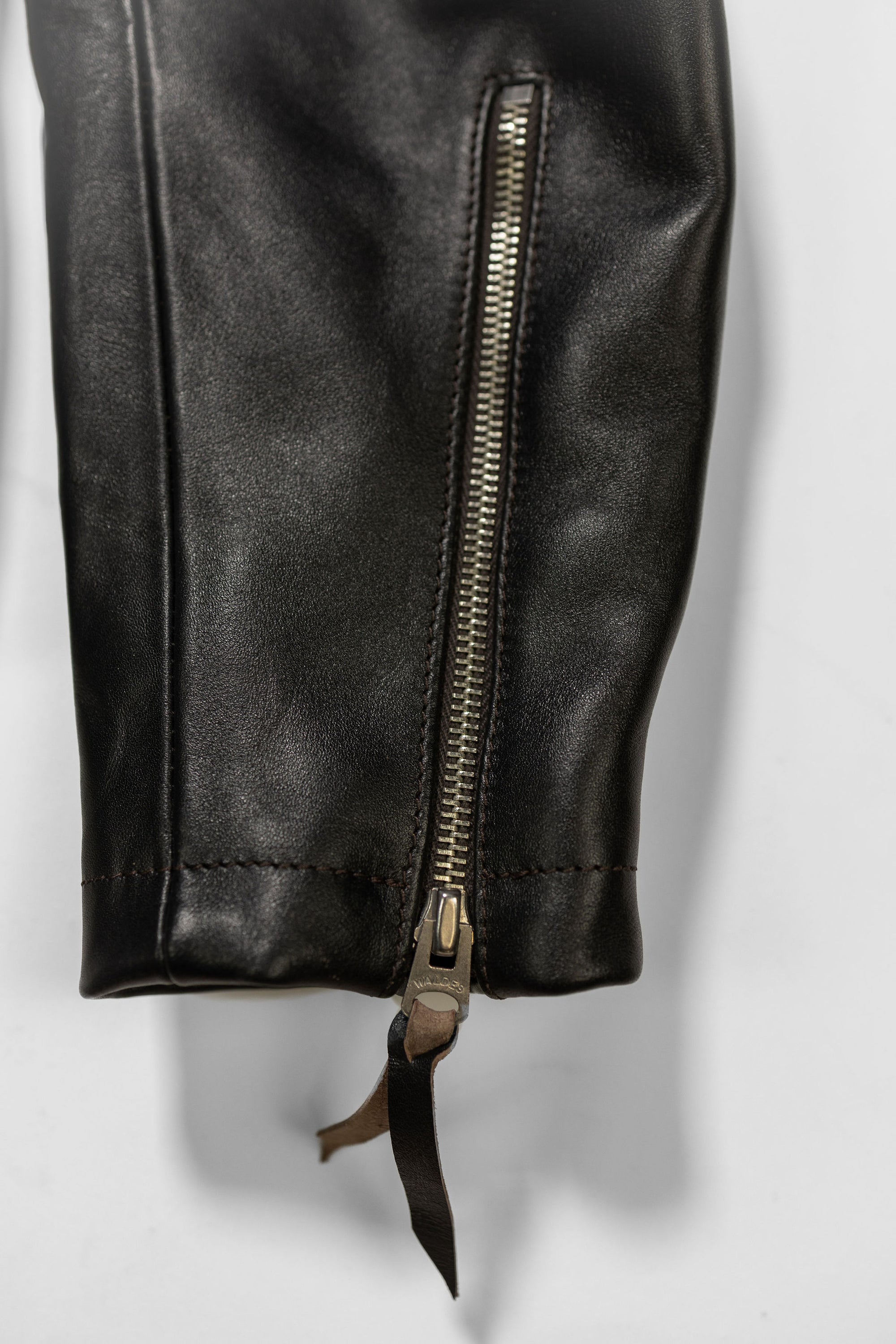 Double Helix - Innovator with Fur Collar Black Teacore Horsehide - Sleeve Zipper Detail