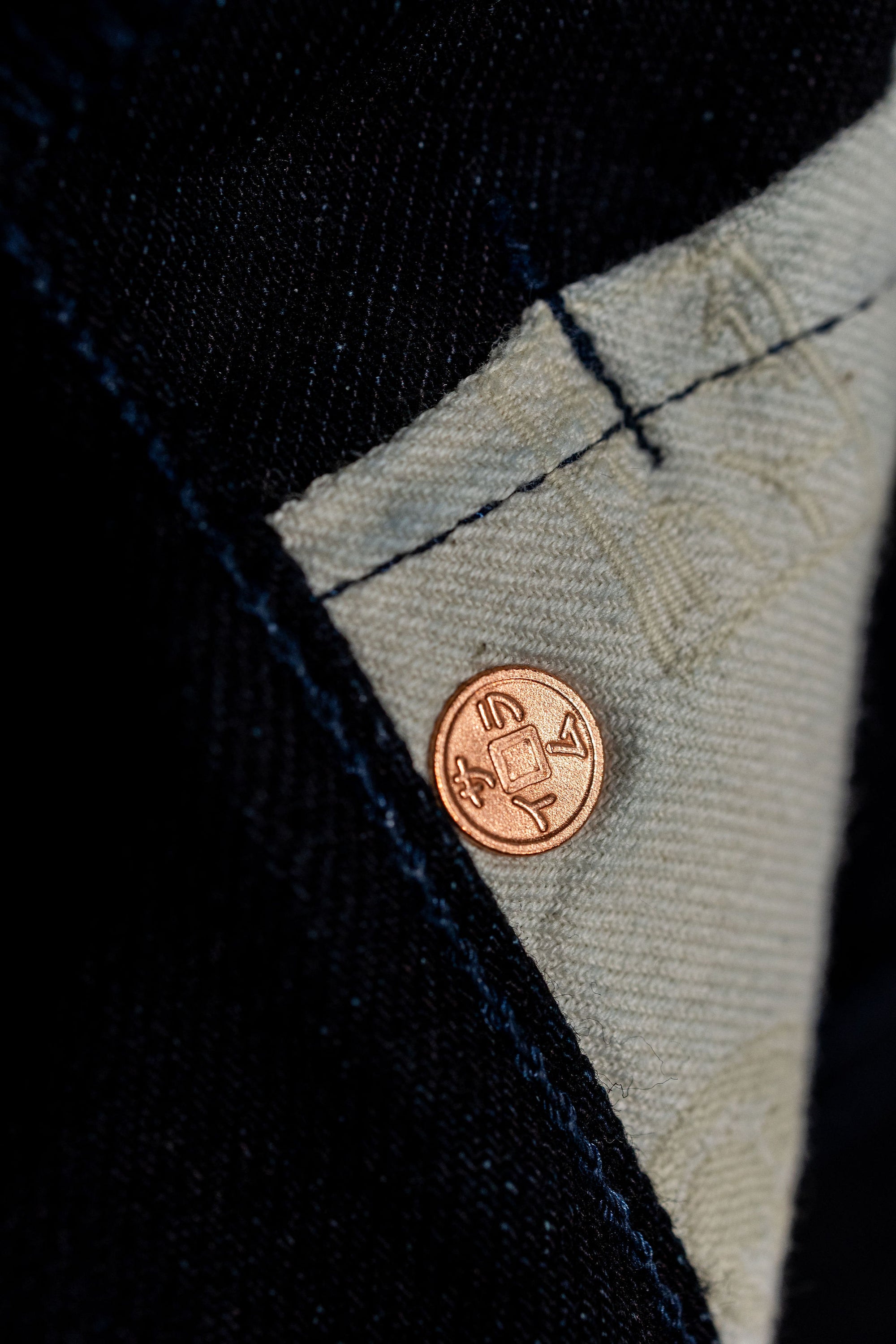 Samurai S0510XX-BOB Aoki Tachikage Regular Straight - 15oz Black-on-Blue Denim - Rivet Detail
