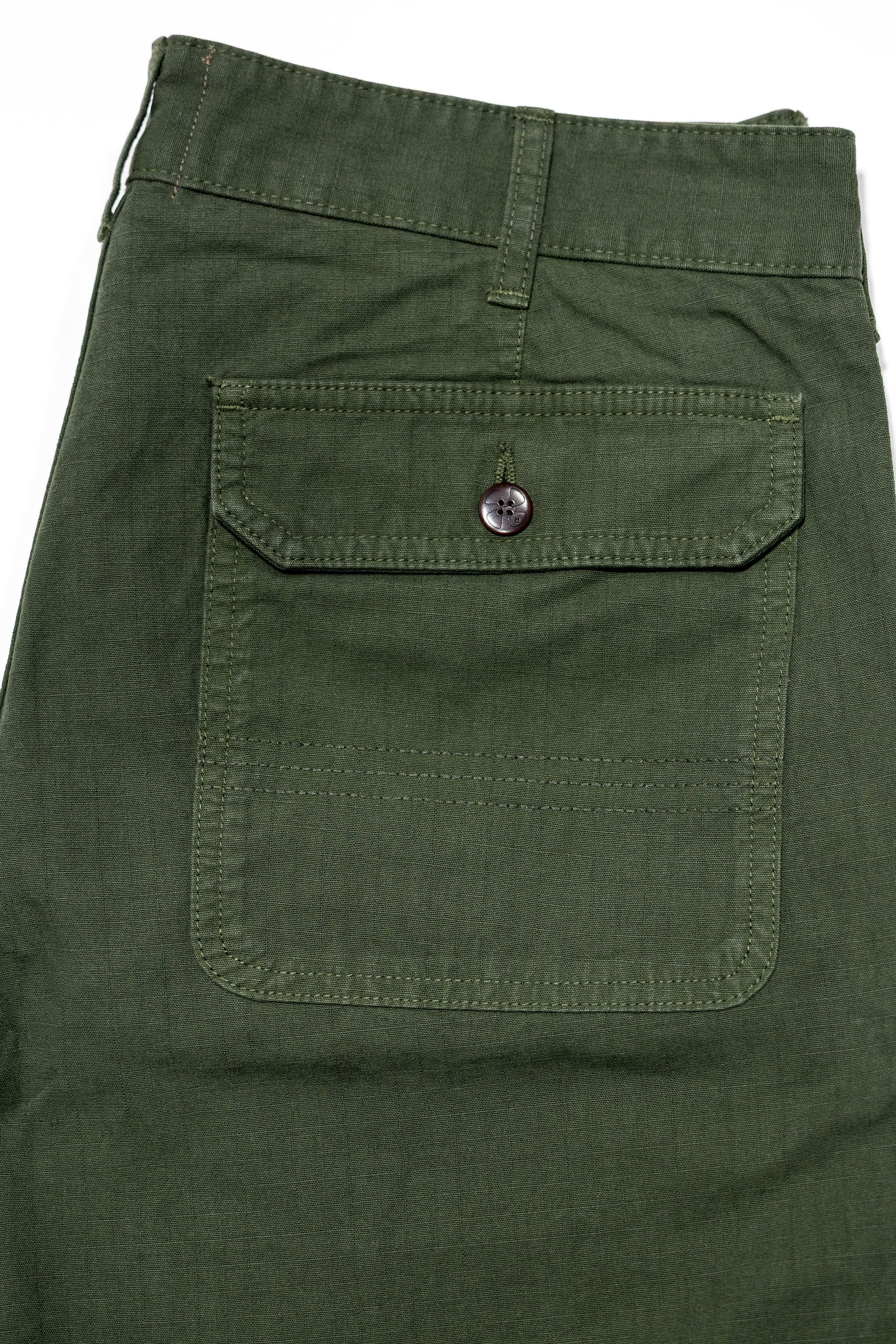 Heimat Textil Journey Short - Military Green Rip Stop Cotton