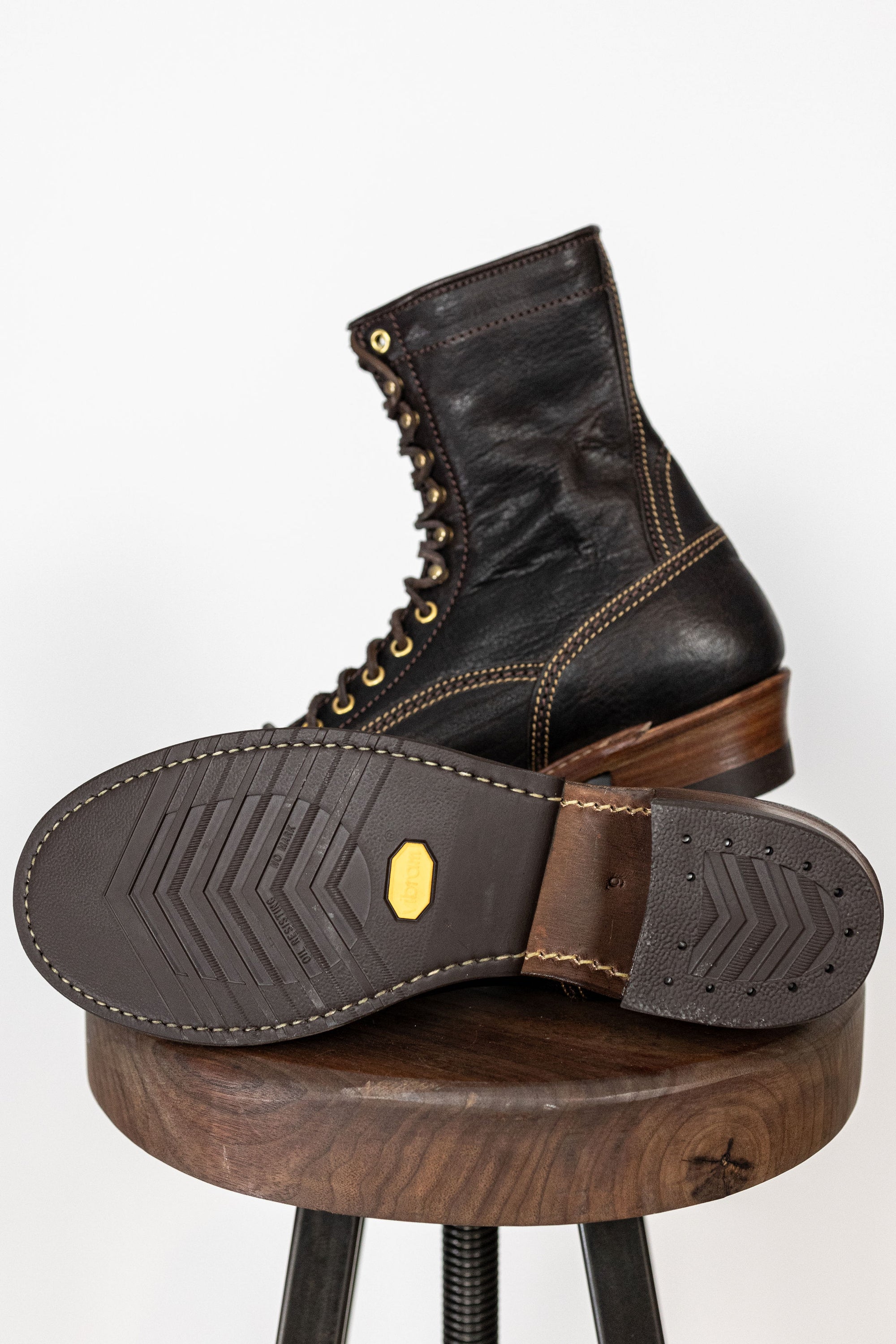 John Lofgren Donkey Puncher Boots - Burnt Dark Brown Ezo Shika Deerskin