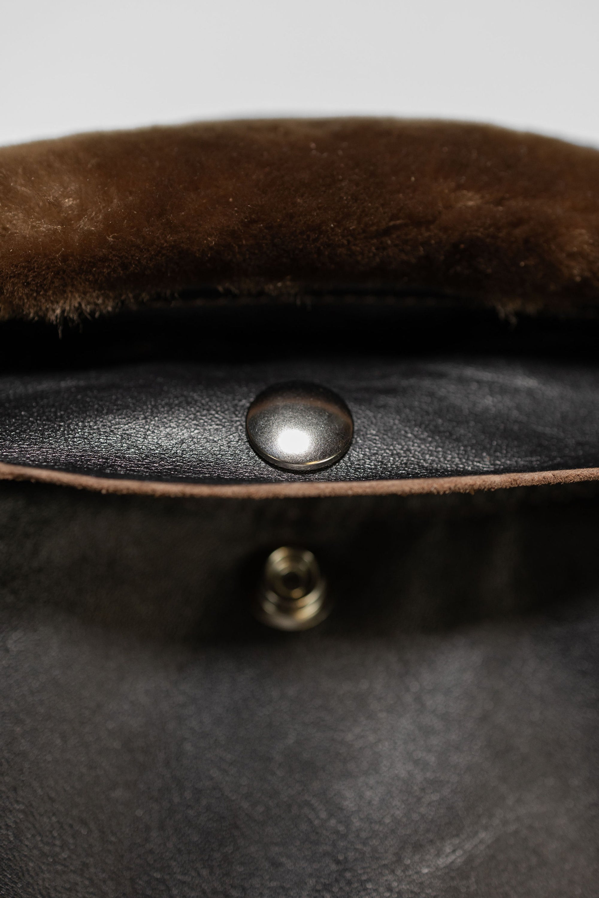 Double Helix - Innovator with Fur Collar Black Teacore Horsehide - Back Collar Details