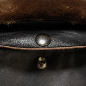 Double Helix - Innovator with Fur Collar Black Teacore Horsehide - Back Collar Details
