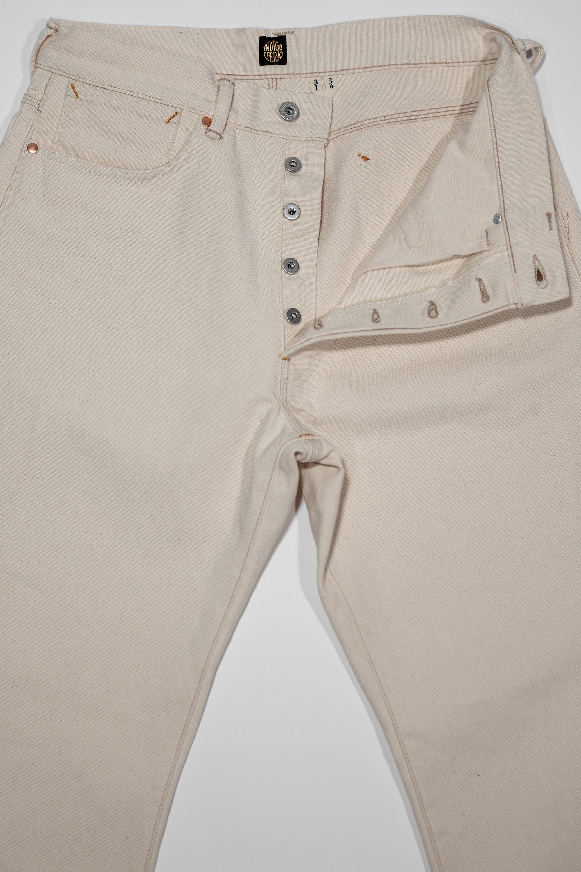 Indigofera Duke - 13oz Smithson Canvas Ecru - front open