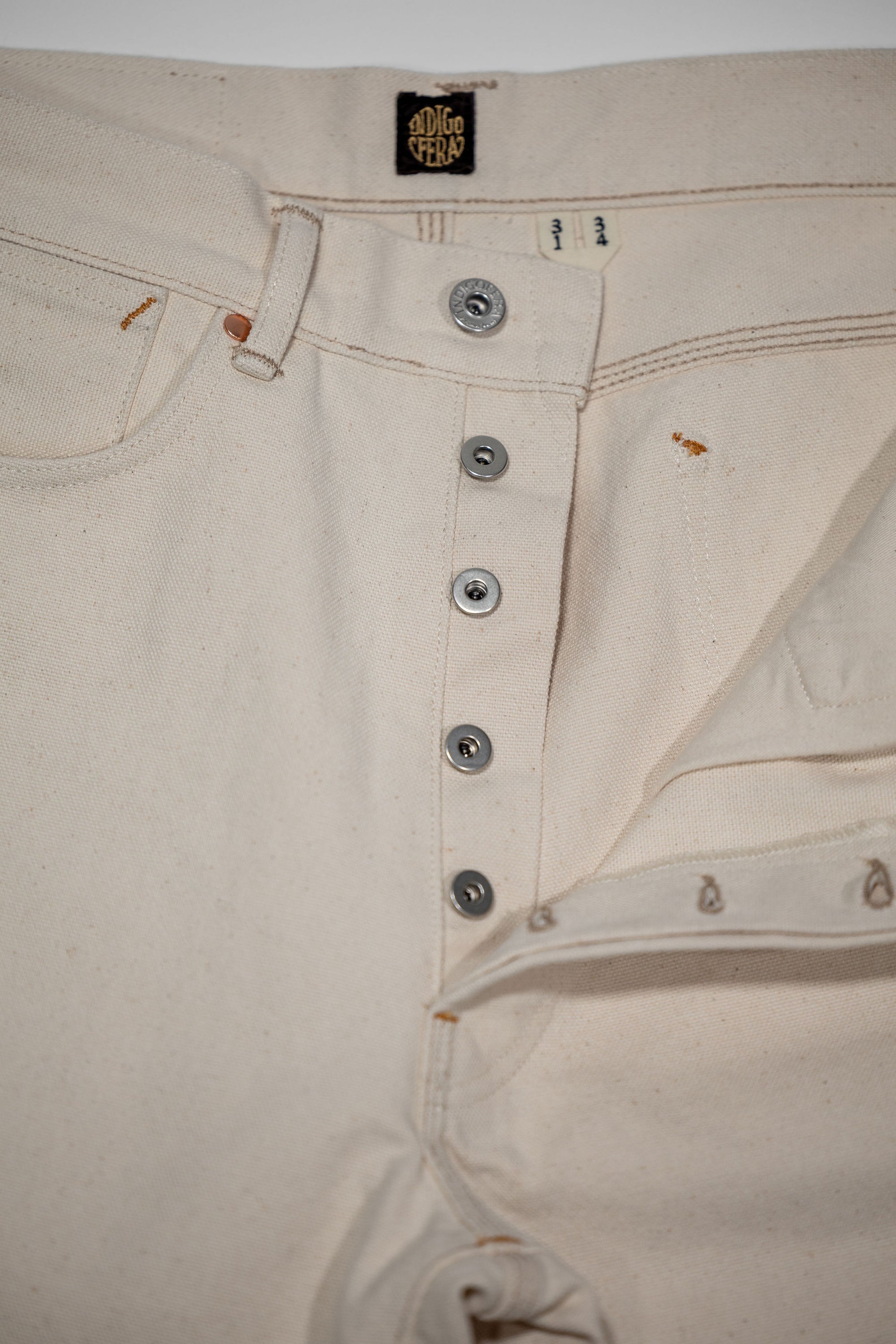 Indigofera Duke - 13oz Smithson Canvas Ecru - Button fly