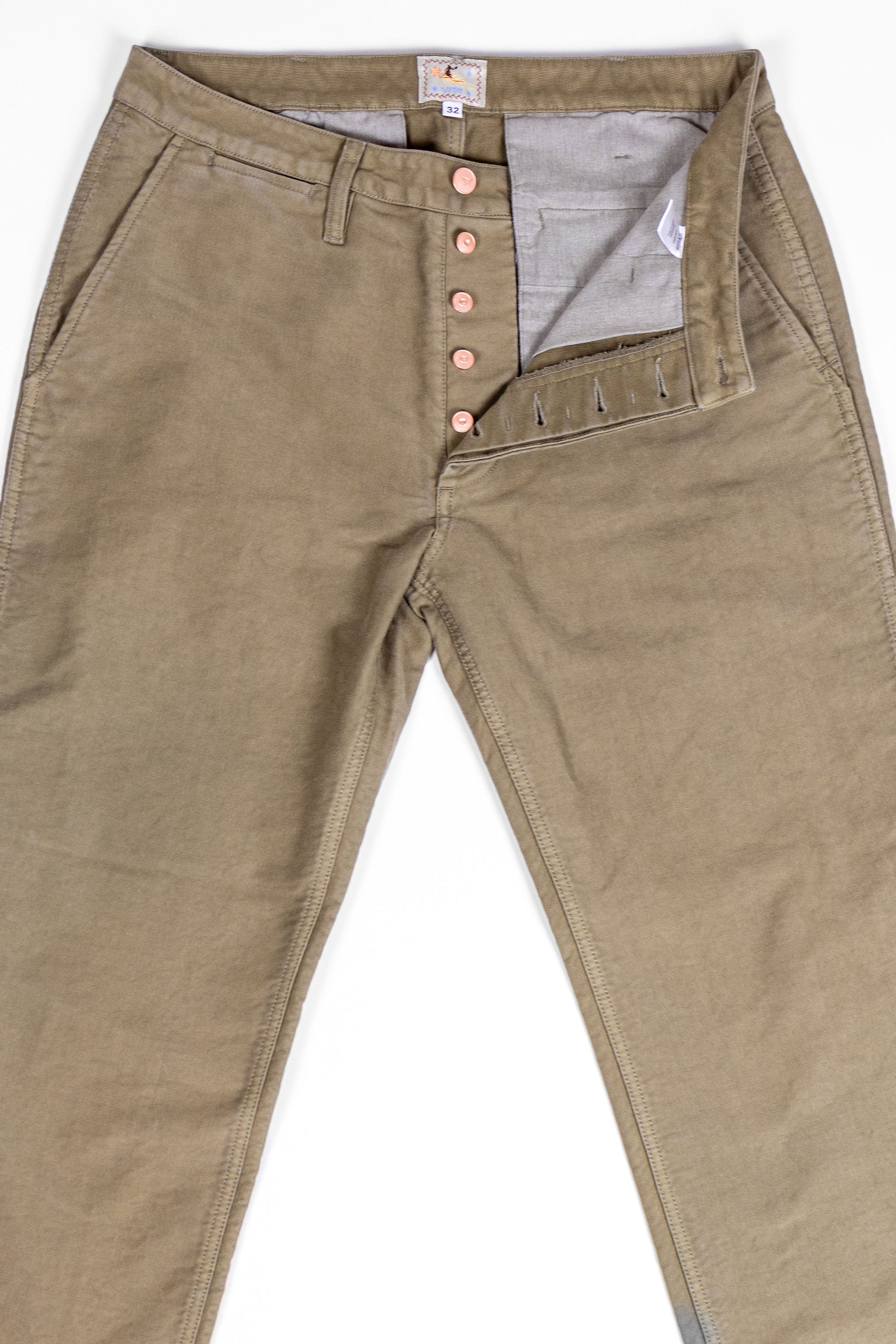 Wythe Deck Pant - Faded Olive - Front View Flat Lay