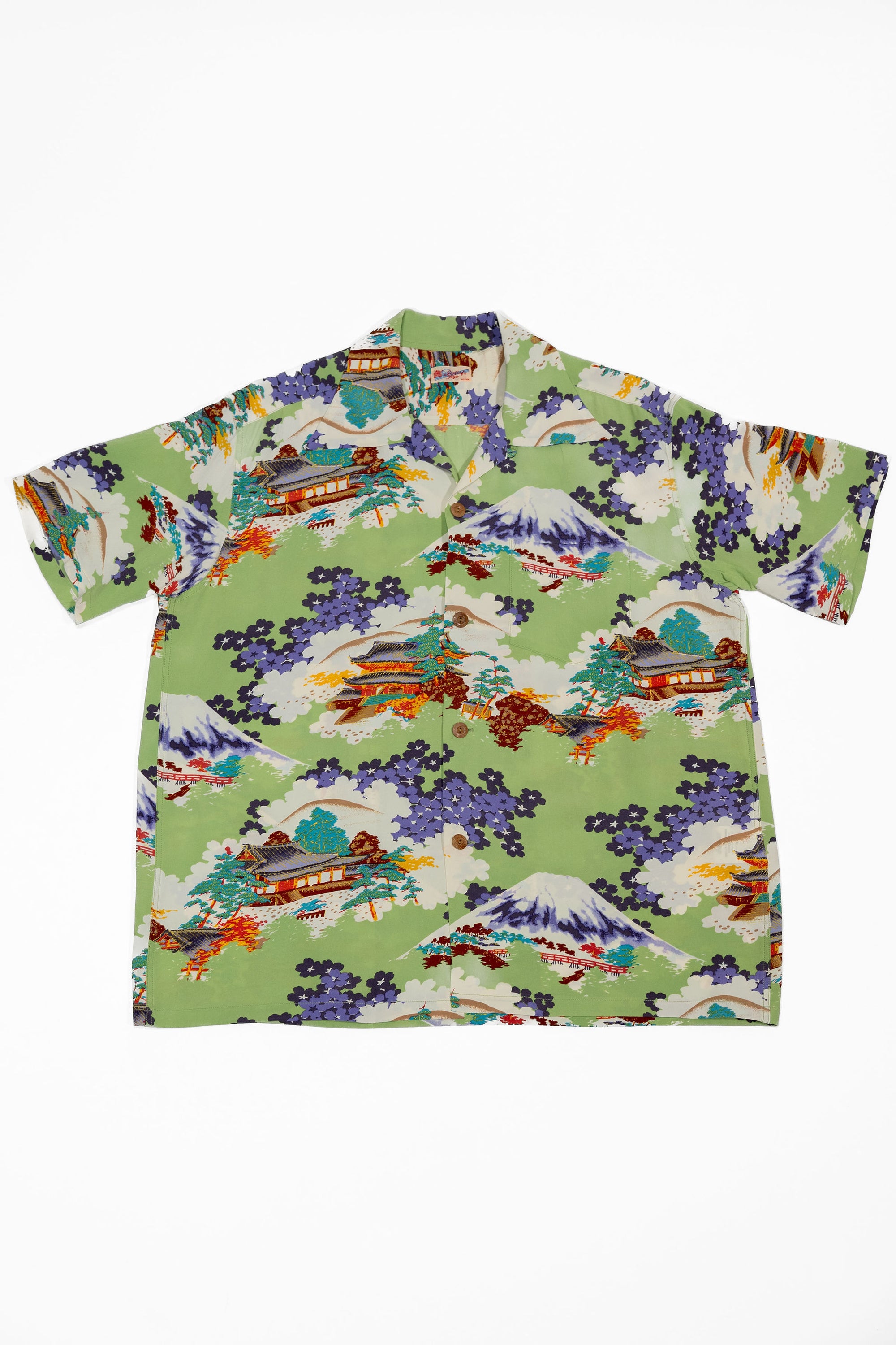 Sun Surf Rayon Hawaiian Shirt “Ancient Capital” - Green