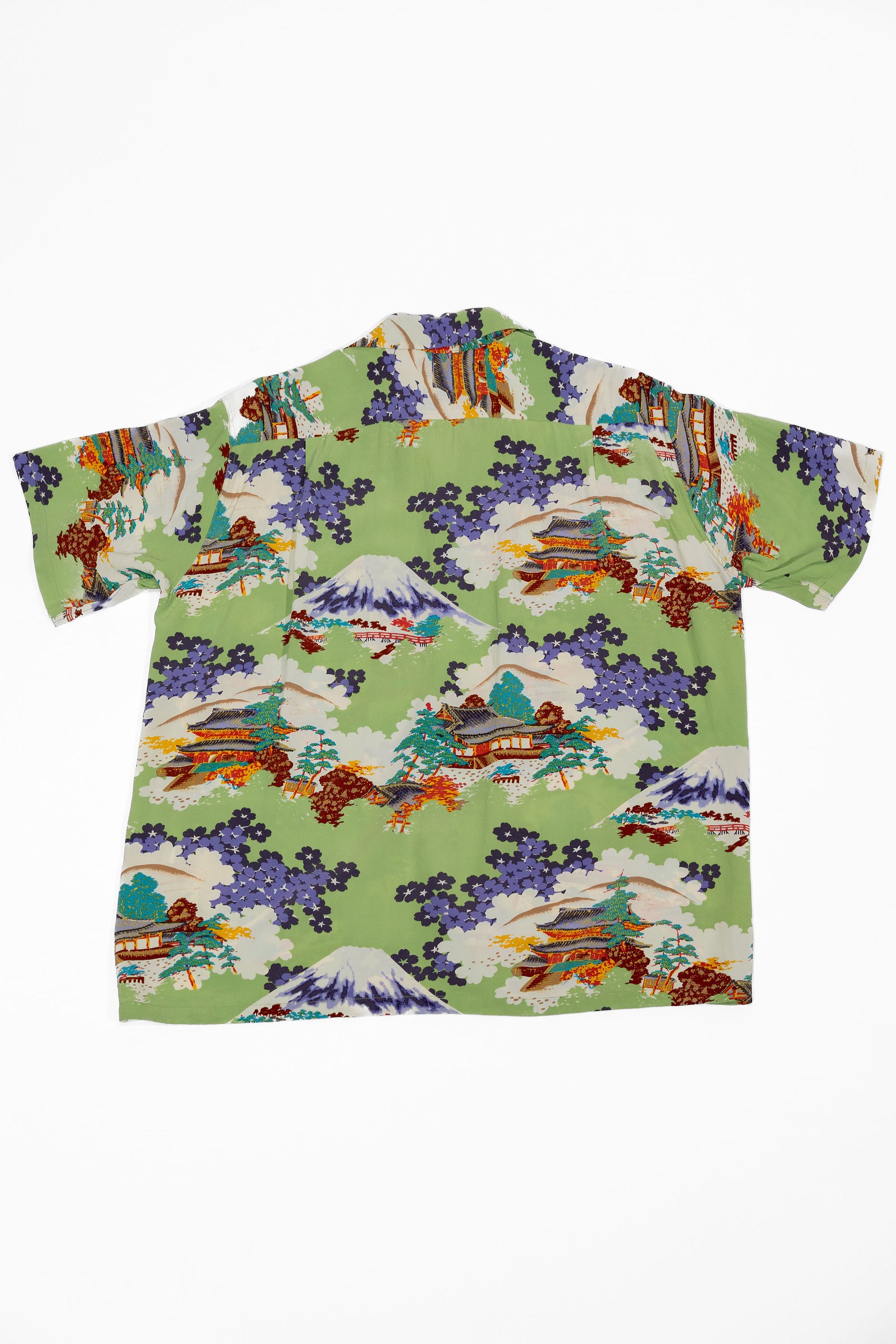 Sun Surf Rayon Hawaiian Shirt “Ancient Capital” - Green