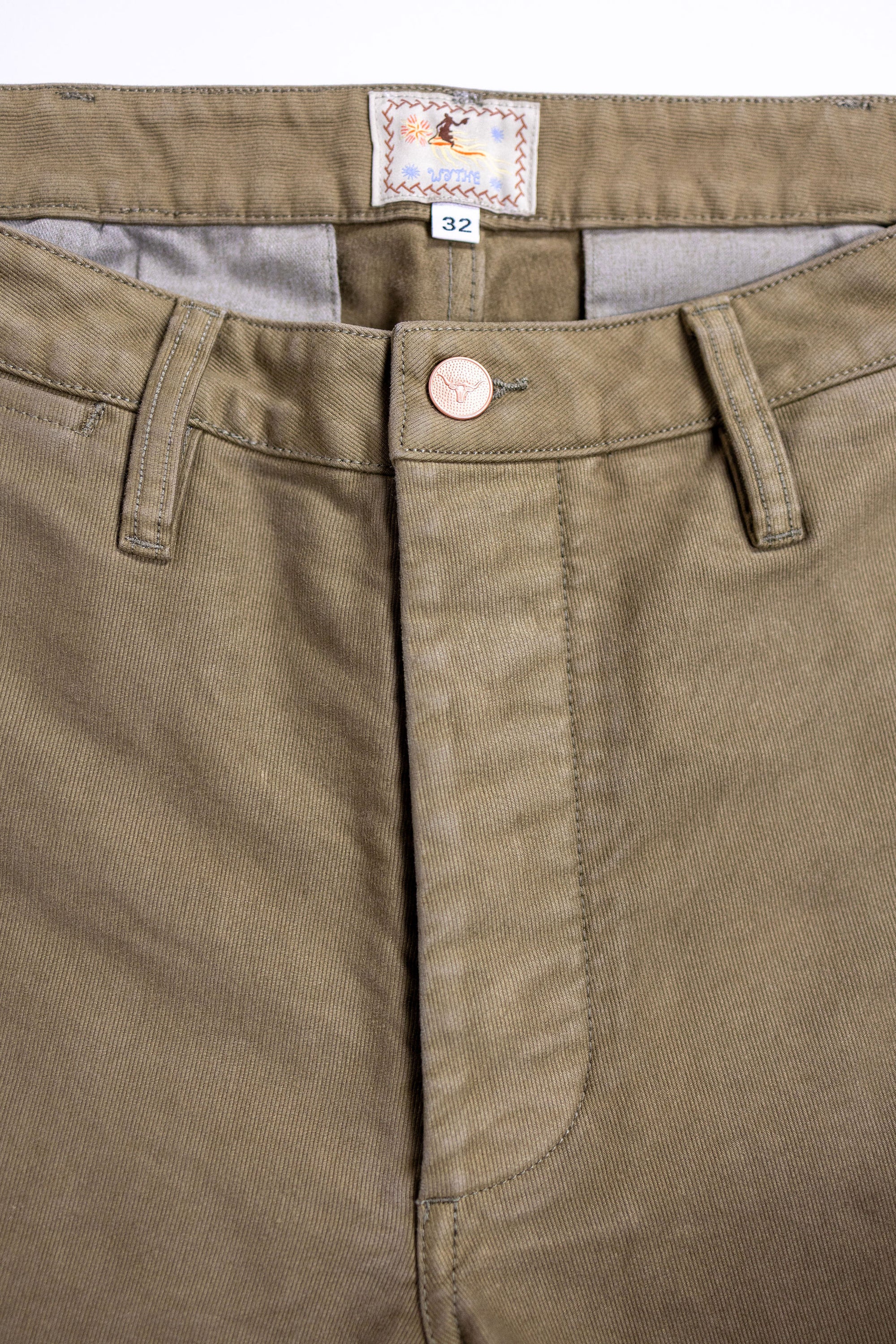 Wythe Deck Pant - Faded Olive - Front Detail