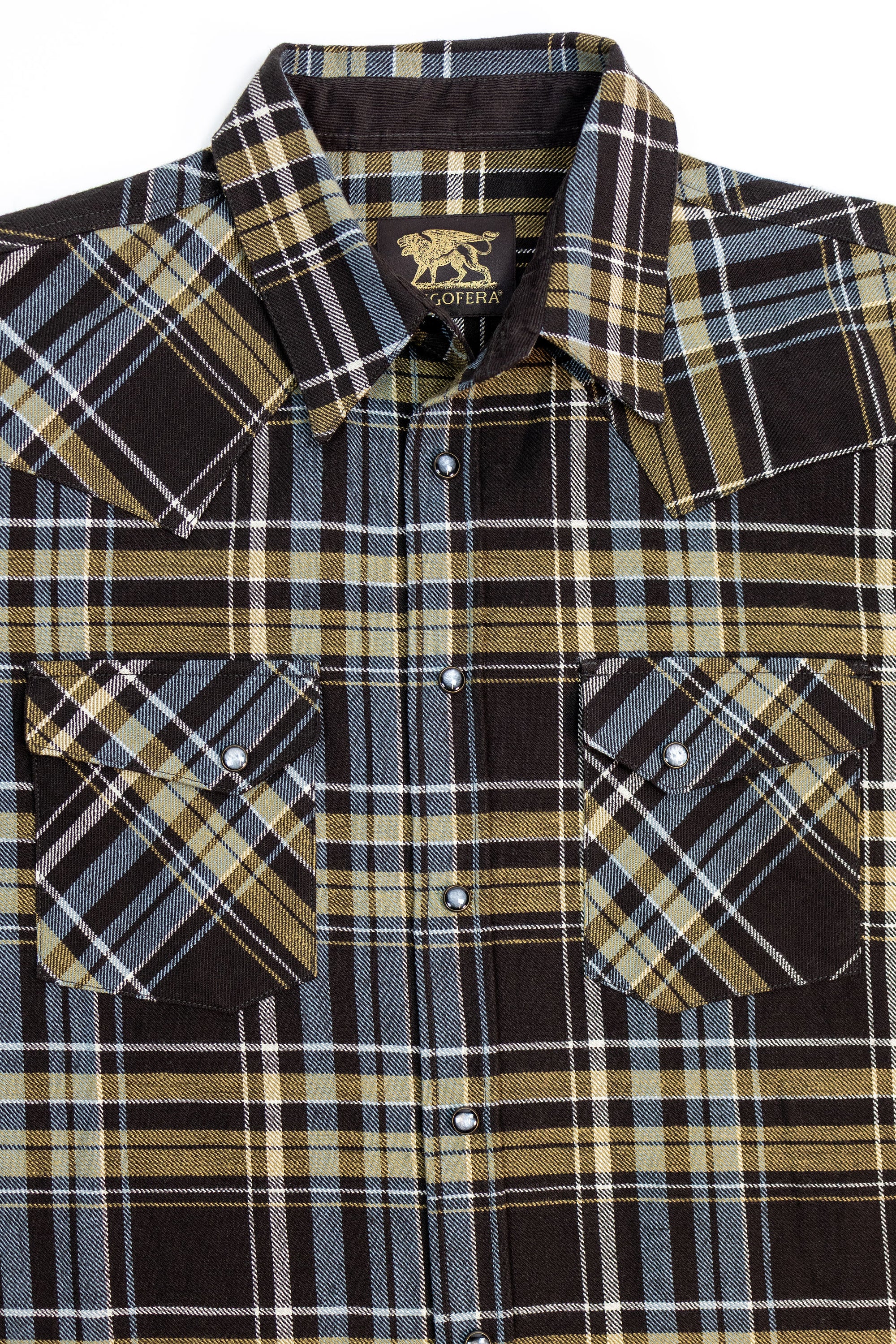Indigofera Dawson Flannel - Brown/Olive/Turquise/Ecru