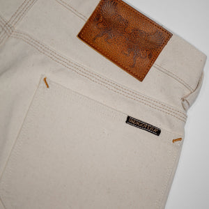 Indigofera Duke - 13oz Smithson Canvas Ecru - back pocket detail