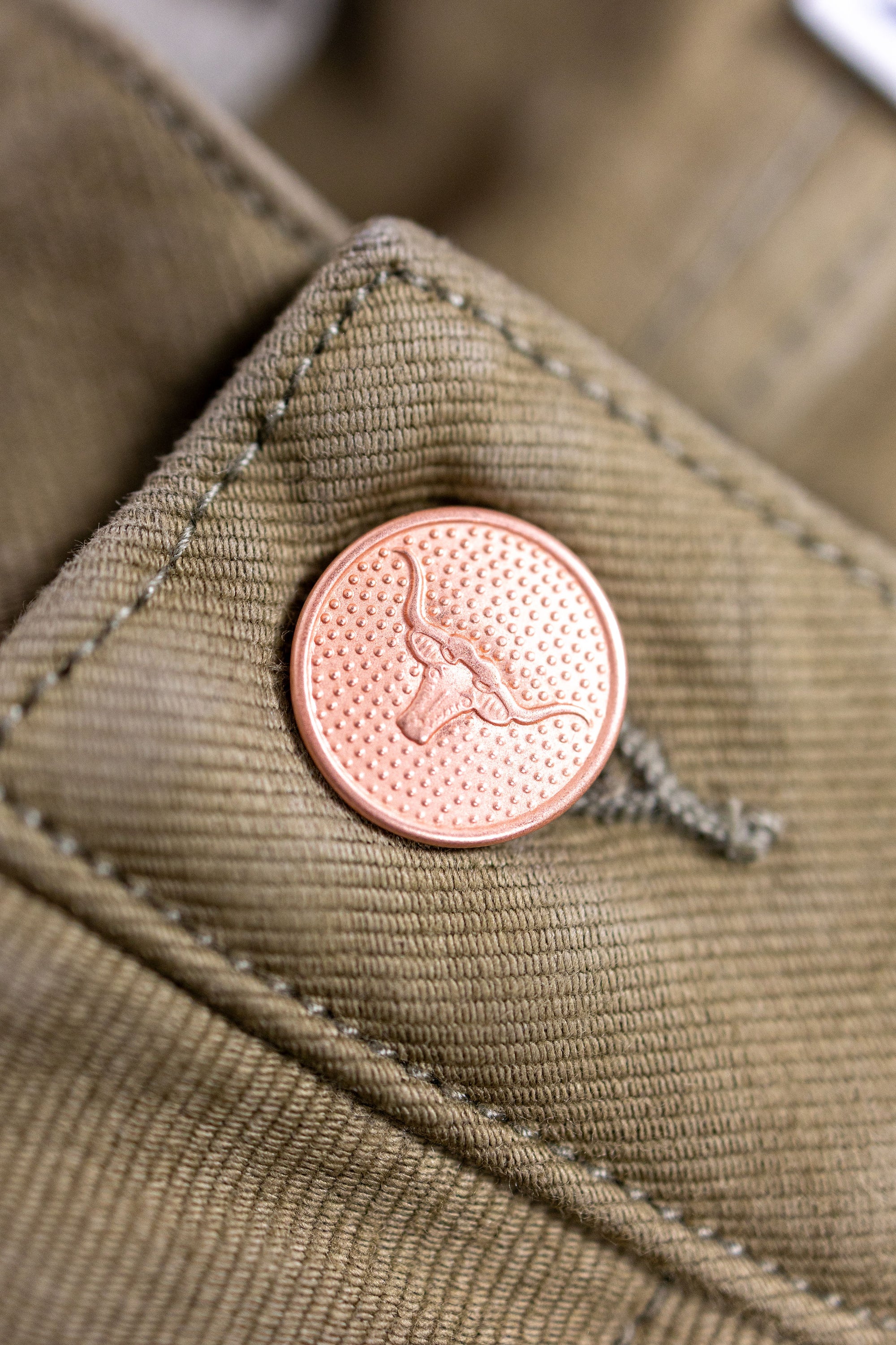 Wythe Deck Pant - Faded Olive - Button Detail